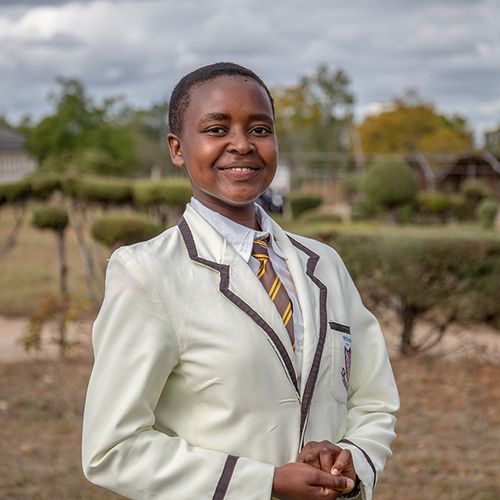 Child in school uniform